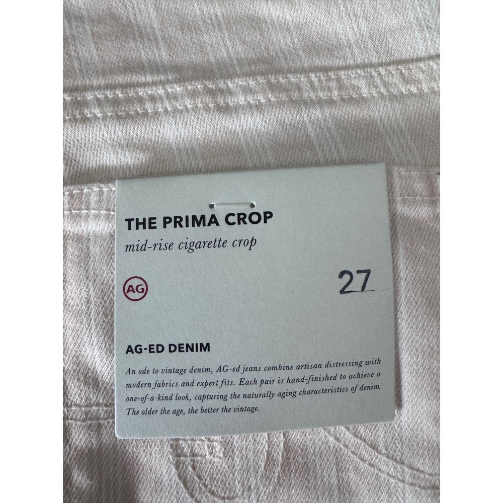 AG jeans Adriano Goldschmied The‎ Prima Crop Jeans Pink Stripe Mid Rise Size 27 - Picture 8 of 11